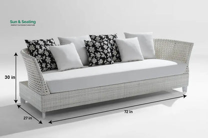 Astrol Outdoor Garden Balcony Sofa Set 3 Seater seater 1 Double Seater 1 Single Seater and 1 Center Table (White) Sofa