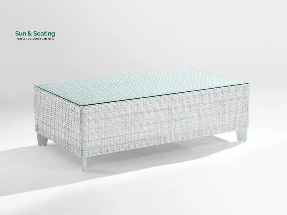 Astrol Outdoor Garden Balcony Sofa Set 3 Seater seater 1 Double Seater 1 Single Seater and 1 Center Table (White) Sofa