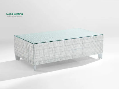 Astrol Outdoor Garden Balcony Sofa Set 3 Seater seater 1 Double Seater 1 Single Seater and 1 Center Table (White) Sofa