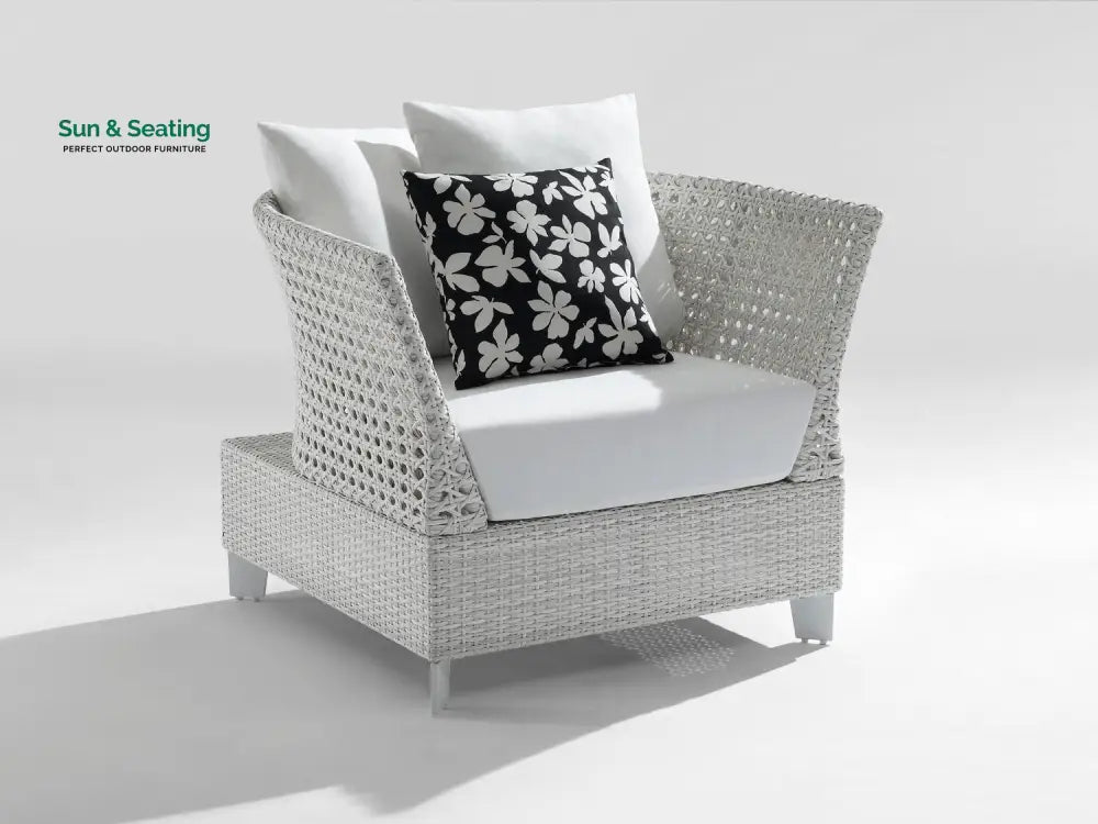 Astrol Outdoor Garden Balcony Sofa Set 3 Seater seater 1 Double Seater 1 Single Seater and 1 Center Table (White) Sofa