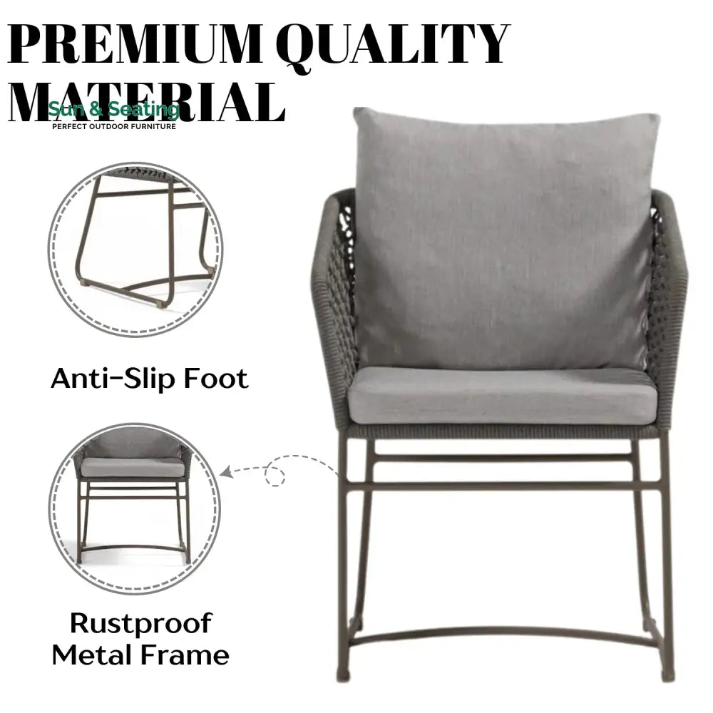 Atieno Outdoor Rope 2-Piece Patio Chairs Patio Chairs