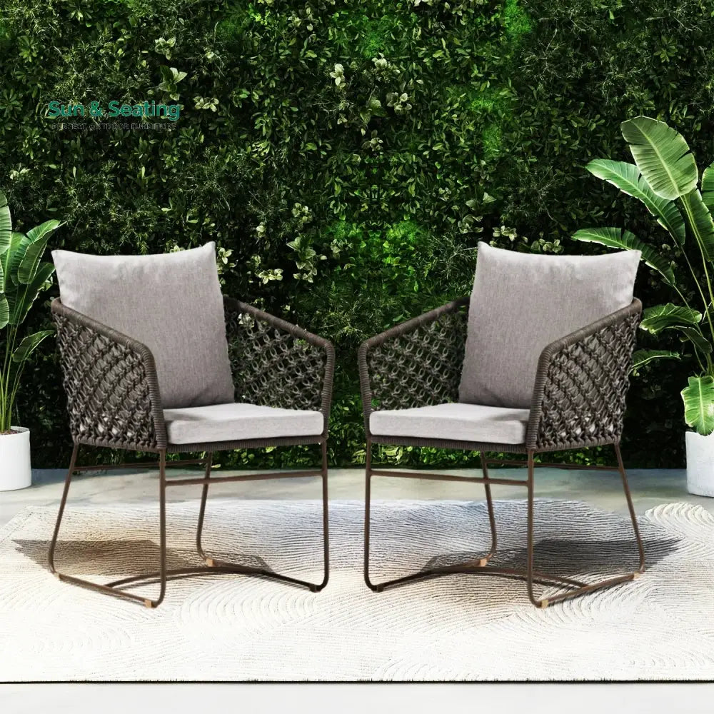 Atieno Outdoor Rope 2-Piece Patio Chairs Patio Chairs