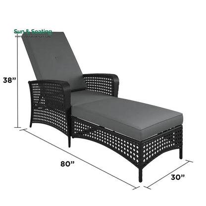 Atto Outdoor Swimming Poolside Lounger (Black) Loungers