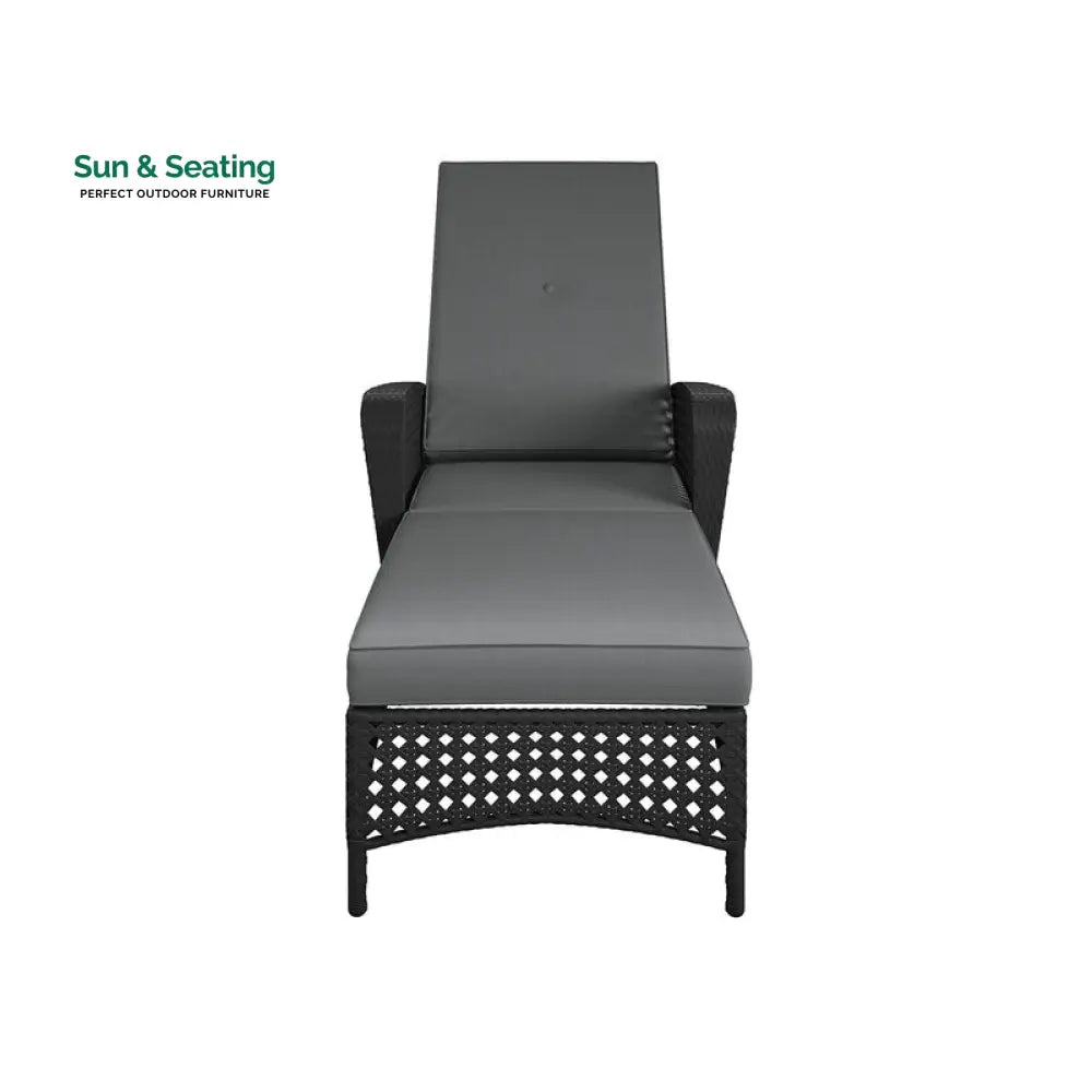 Atto Outdoor Swimming Poolside Lounger (Black) Loungers
