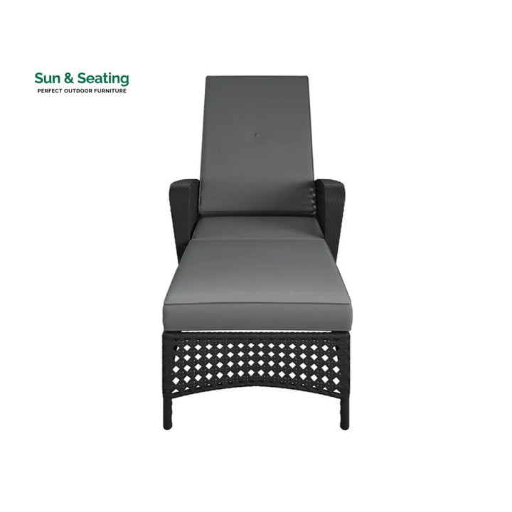 Atto Outdoor Swimming Poolside Lounger (Black) Loungers