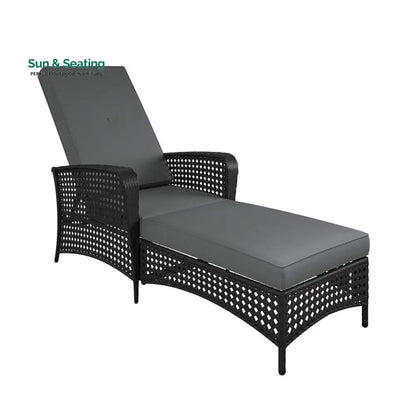 Atto Outdoor Swimming Poolside Lounger (Black) Loungers