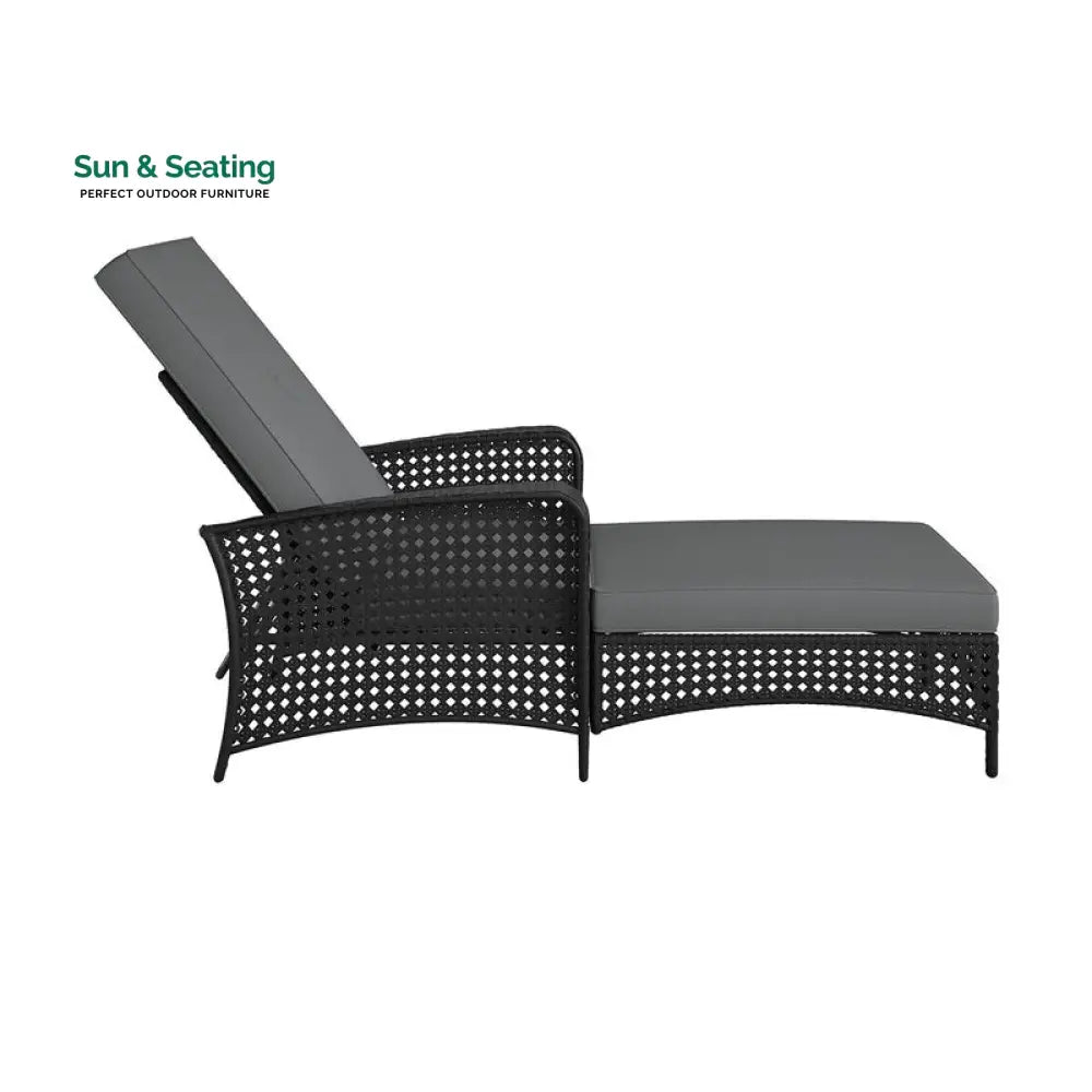 Atto Outdoor Swimming Poolside Lounger (Black) Loungers