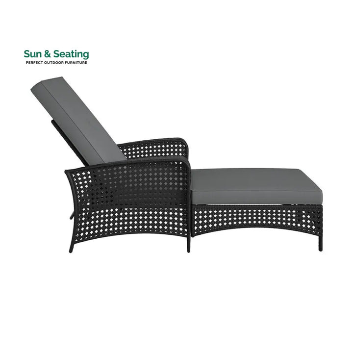 Atto Outdoor Swimming Poolside Lounger (Black) Loungers