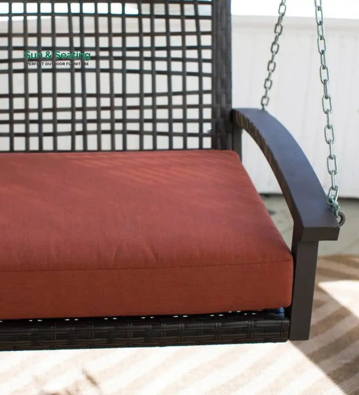 Augusto Double Seater Hanging Swing Without Stand For Balcony Garden Swing (Dark Brown) Swings