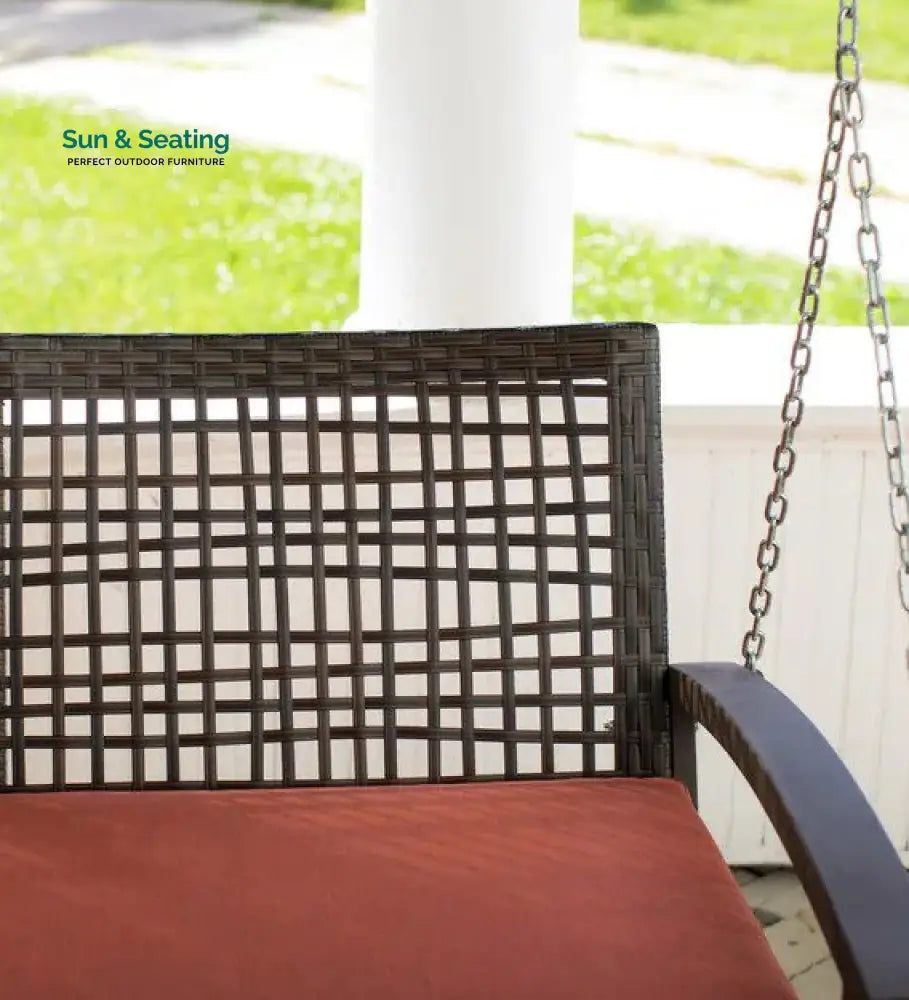 Augusto Double Seater Hanging Swing Without Stand For Balcony Garden Swing (Dark Brown) Swings