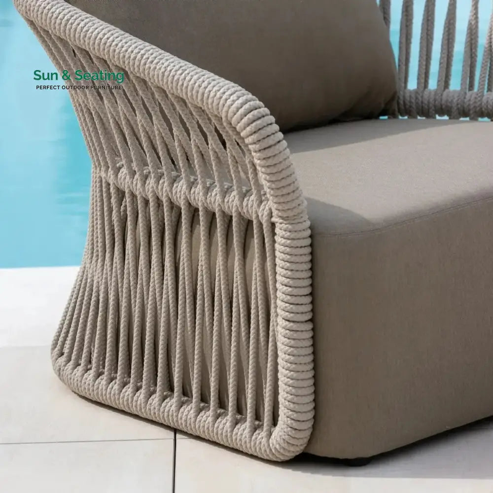 Aurelia 4-Piece Outdoor Braid &amp; Rope Sofa Set (Beige &amp; Dark Cream) Sofa Set