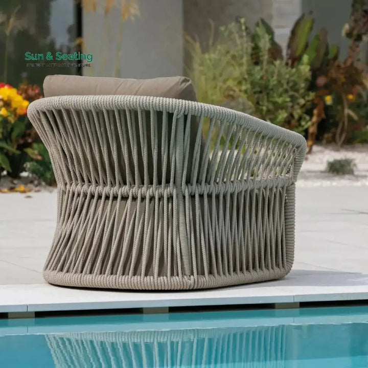 Aurelia 4-Piece Outdoor Braid &amp; Rope Sofa Set (Beige &amp; Dark Cream) Sofa Set