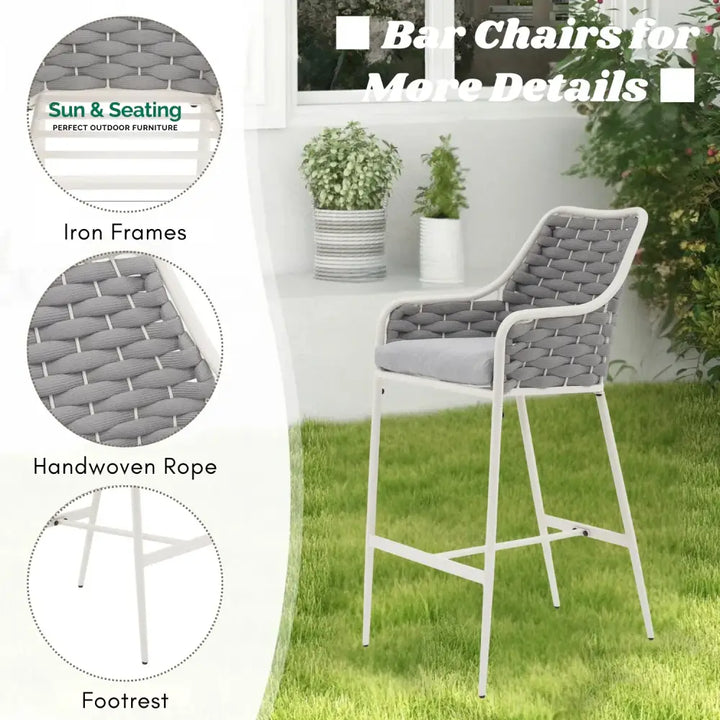 Autumn 2-Piece Outdoor Rope Bar Chairs – Stylish Comfort Built to Last Bar Chairs