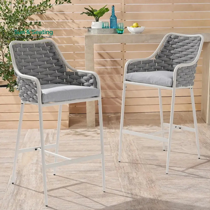 Autumn 2-Piece Outdoor Rope Bar Chairs – Stylish Comfort Built to Last Bar Chairs