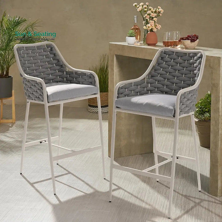 Autumn 2-Piece Outdoor Rope Bar Chairs – Stylish Comfort Built to Last Bar Chairs