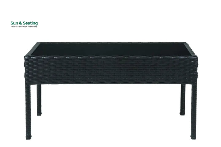 Aver Outdoor Sofa Set 2 Seater 2 Single seater and 1 Center Table Set (Black) Sofa Sets