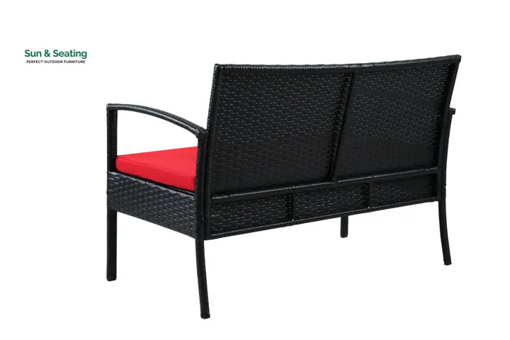 Aver Outdoor Sofa Set 2 Seater 2 Single seater and 1 Center Table Set (Black) Sofa Sets