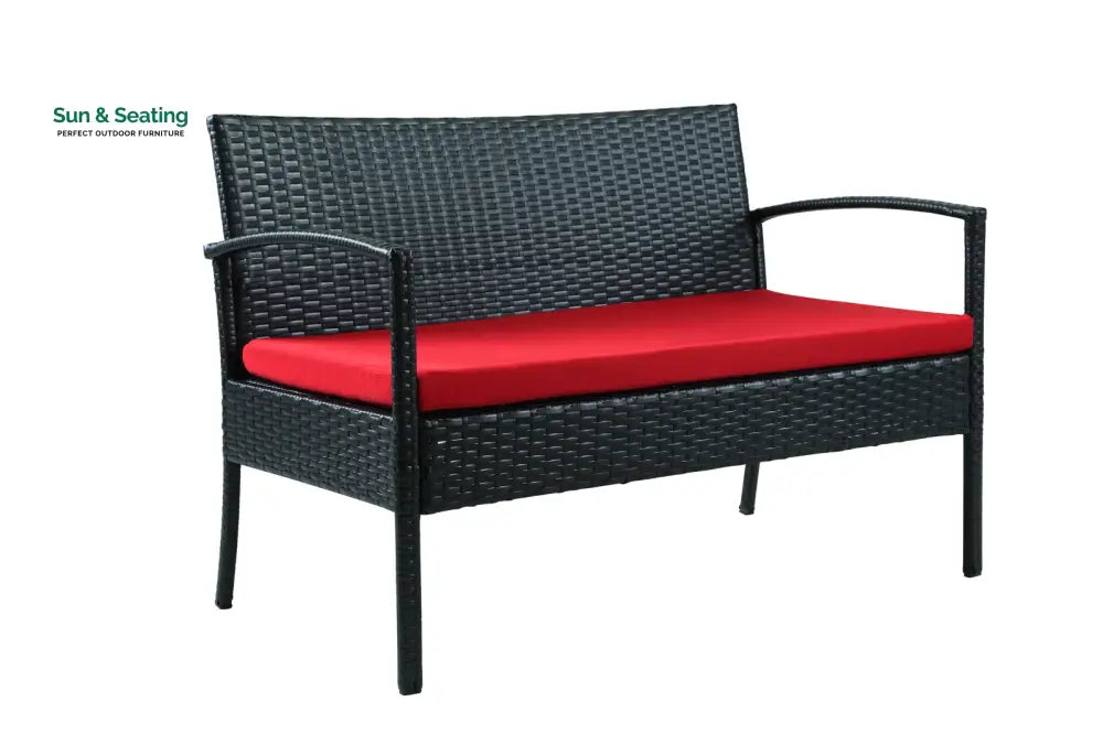 Aver Outdoor Sofa Set 2 Seater 2 Single seater and 1 Center Table Set (Black) Sofa Sets