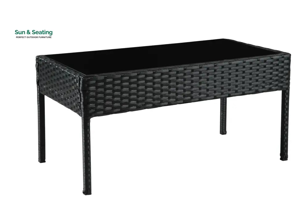 Aver Outdoor Sofa Set 2 Seater 2 Single seater and 1 Center Table Set (Black) Sofa Sets