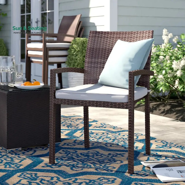 Avery 1-Piece Outdoor Rattan Wicker Patio Dining Chair Dinning Chairs