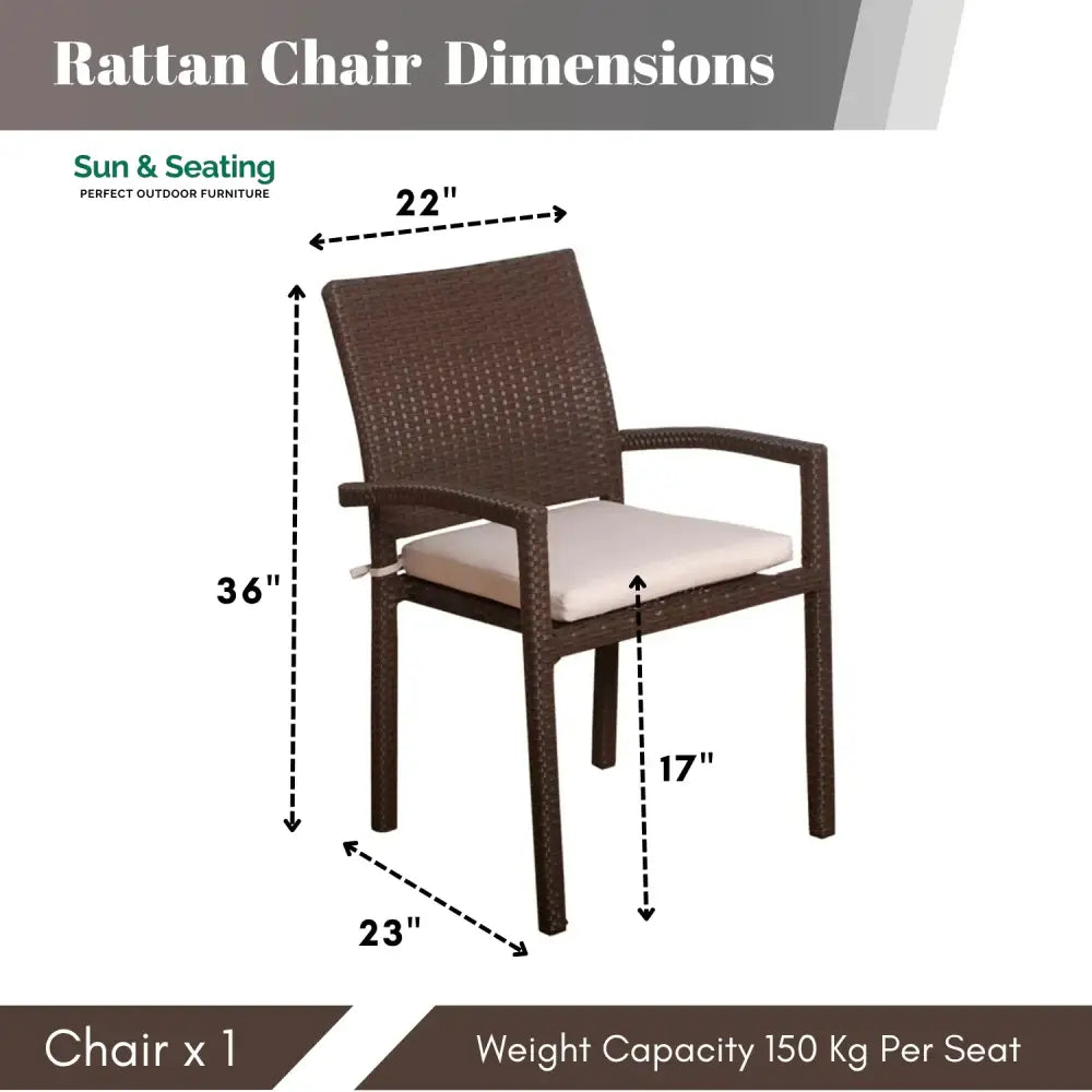 Avery 1-Piece Outdoor Rattan Wicker Patio Dining Chair Dinning Chairs