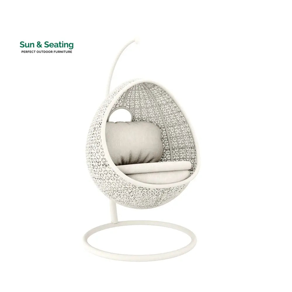 Avitia Single Seater Hanging Swing With Stand For Balcony Garden Swing (White) Swings