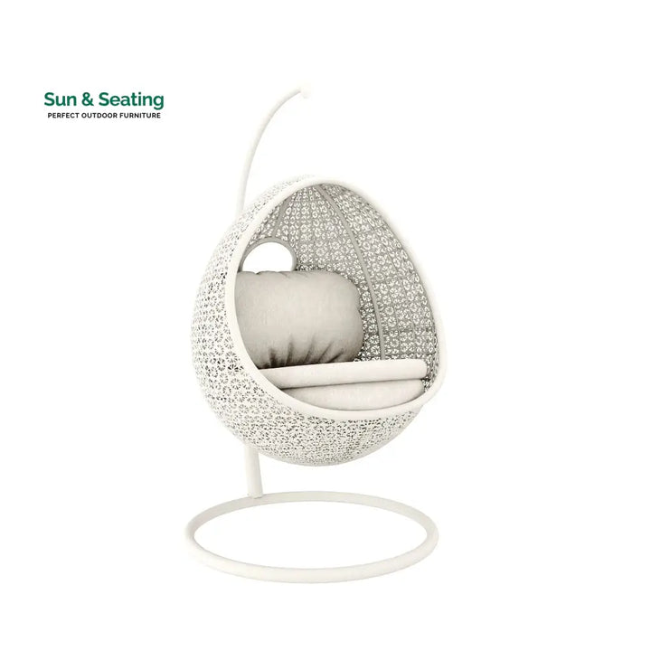 Avitia Single Seater Hanging Swing With Stand For Balcony Garden Swing (White) Swings