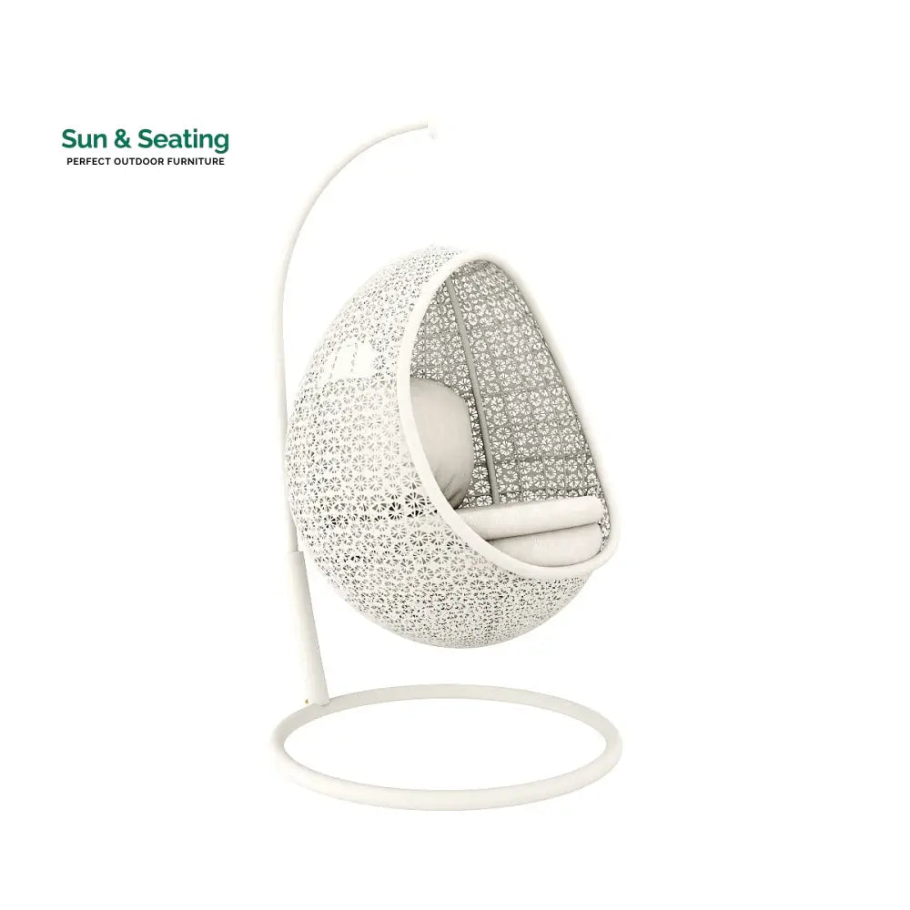 Avitia Single Seater Hanging Swing With Stand For Balcony Garden Swing (White) Swings