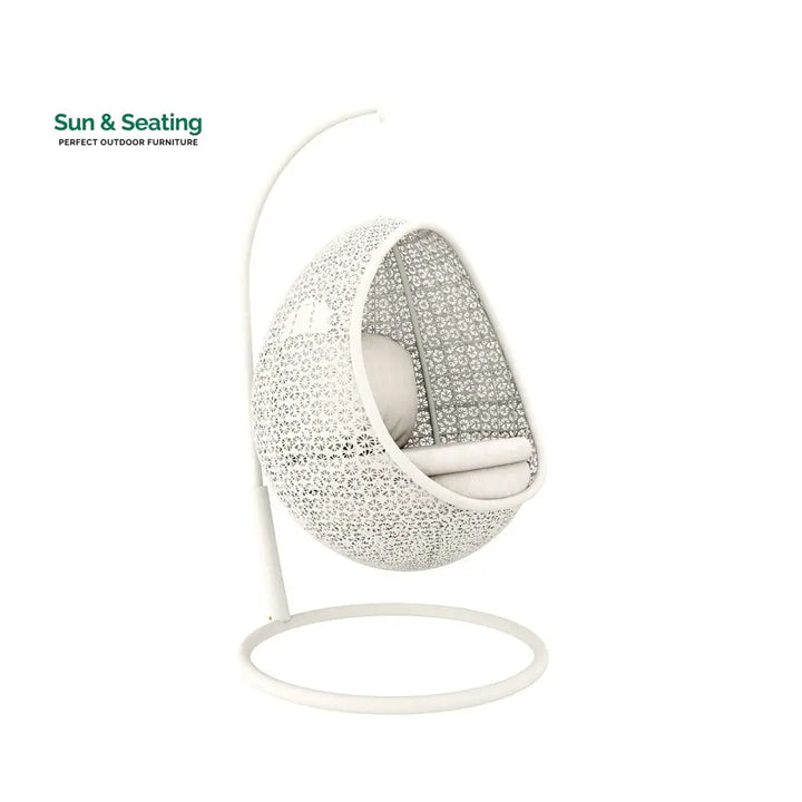 Avitia Single Seater Hanging Swing With Stand For Balcony Garden Swing (White) Swings