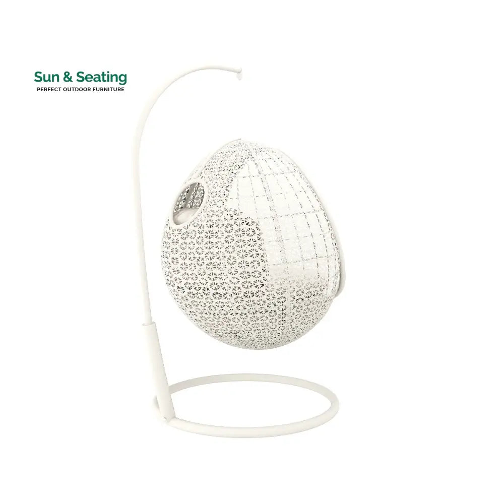 Avitia Single Seater Hanging Swing With Stand For Balcony Garden Swing (White) Swings