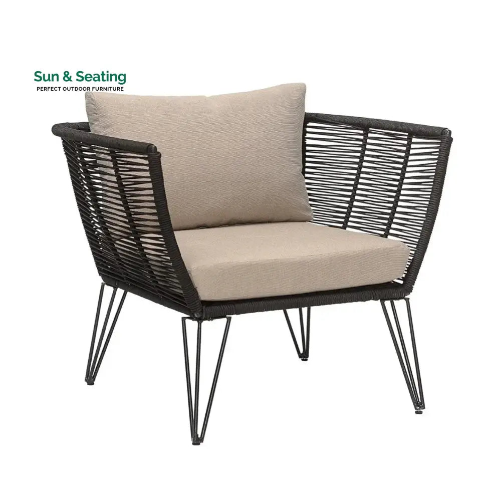 Ayan Outdoor Rope 1 Piece Patio Single Seater Sofa Sofa Set