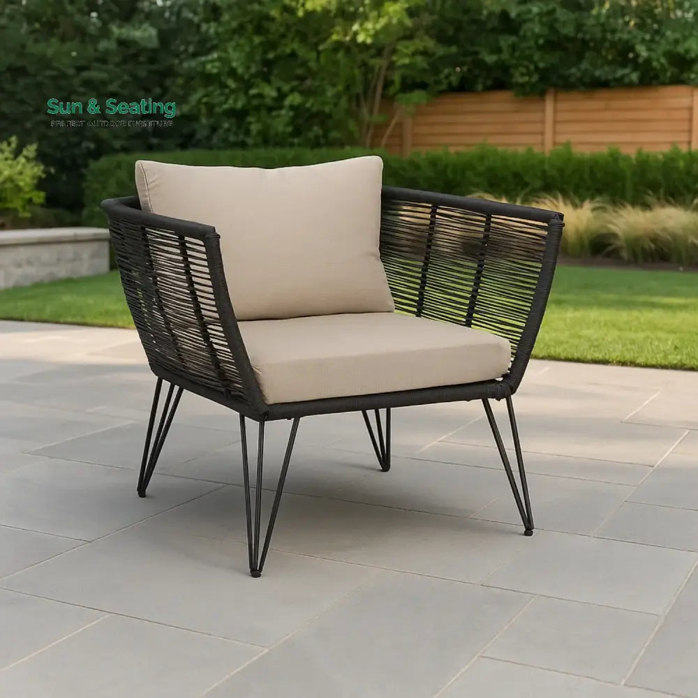 Ayan Outdoor Rope 1 Piece Patio Single Seater Sofa Sofa Set