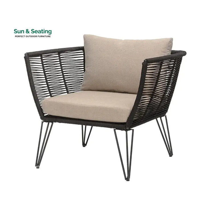 Ayan Outdoor Rope 1 Piece Patio Single Seater Sofa Sofa Set