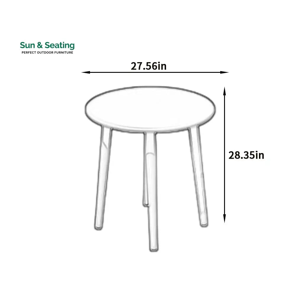 Ayla Outdoor Patio Seating Set 2 Chairs and 1 Table Set (Beige) Coffee Table Sets