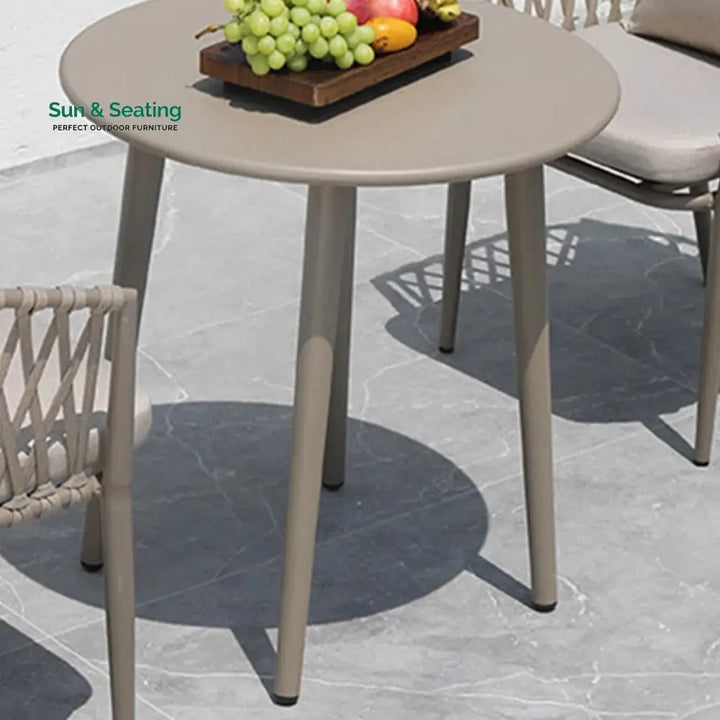 Ayla Outdoor Patio Seating Set 2 Chairs and 1 Table Set (Beige) Coffee Table Sets