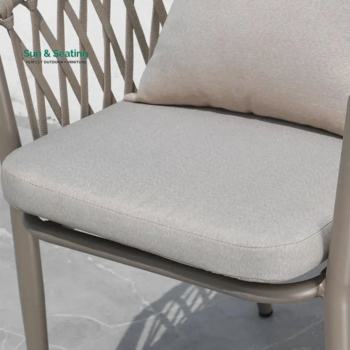 Ayla Outdoor Patio Seating Set 2 Chairs and 1 Table Set (Beige) Coffee Table Sets