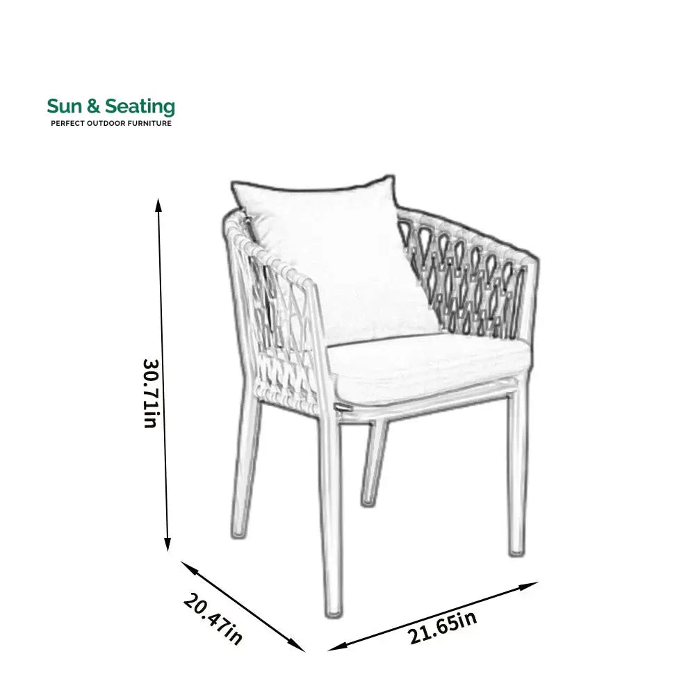 Ayla Outdoor Patio Seating Set 2 Chairs and 1 Table Set (Beige) Coffee Table Sets