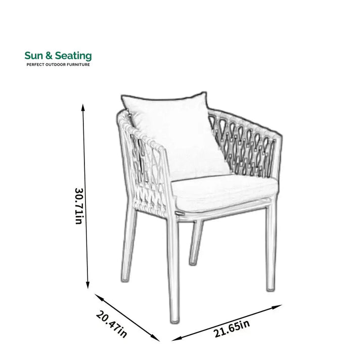 Ayla Outdoor Patio Seating Set 2 Chairs and 1 Table Set (Beige) Coffee Table Sets