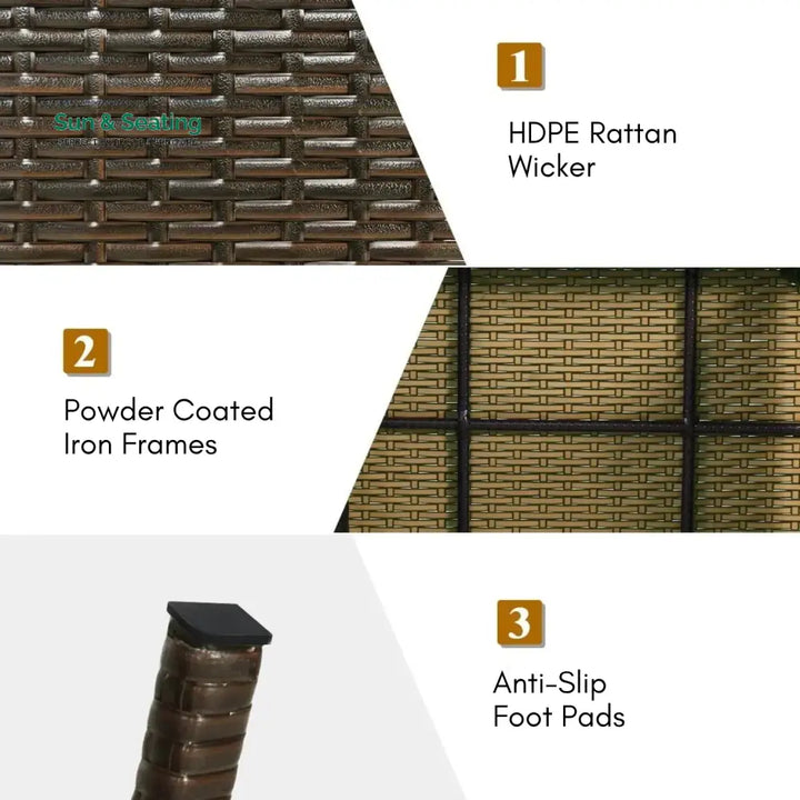 Ayotunde Outdoor Rattan Wicker Foldable Table Table