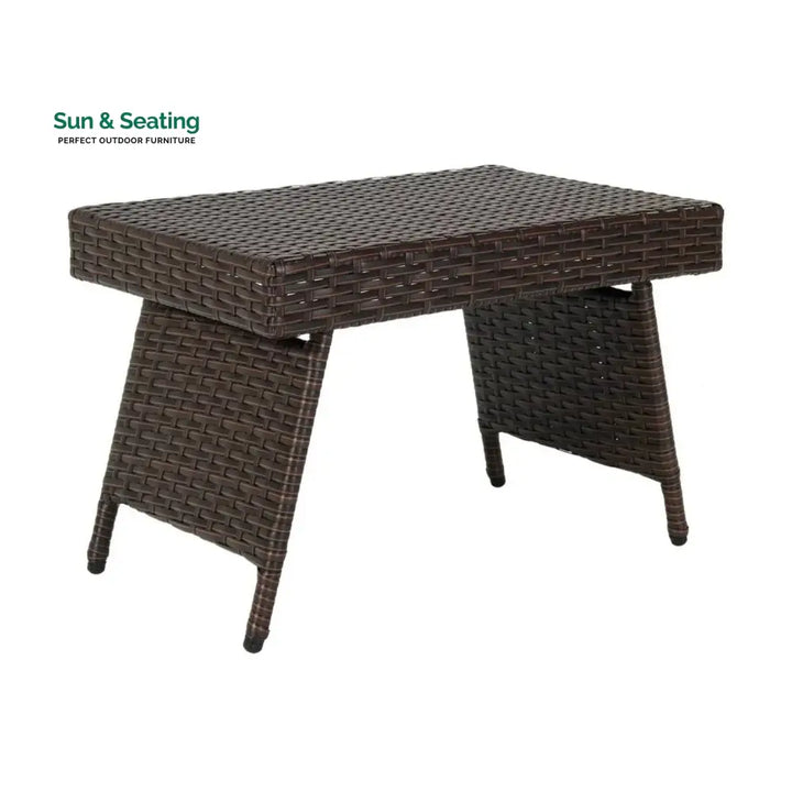 Ayotunde Outdoor Rattan Wicker Foldable Table Table
