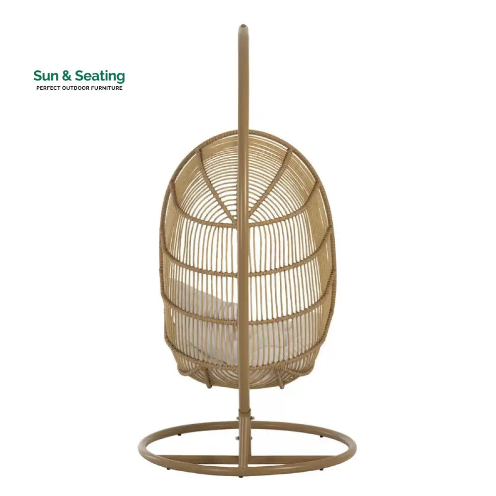 Azzolino Single Seater Hanging Swing With Stand For Balcony Garden Swing (Honey) Swings