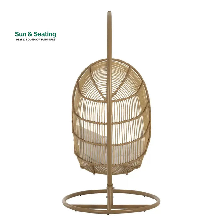 Azzolino Single Seater Hanging Swing With Stand For Balcony Garden Swing (Honey) Swings