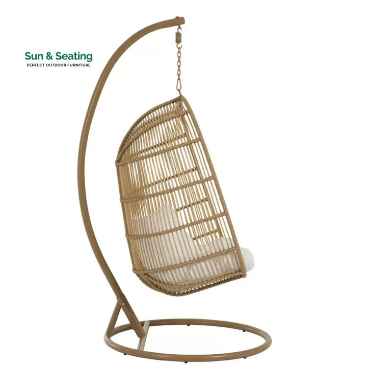 Azzolino Single Seater Hanging Swing With Stand For Balcony Garden Swing (Honey) Swings