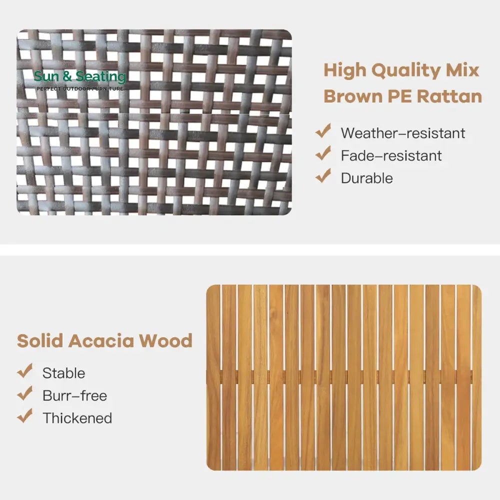 Baaz Outdoor Garden Balcony Sofa Set 2 Double Seater 4 Single seater 2 Double seater With 2 Center Table Set (Brown