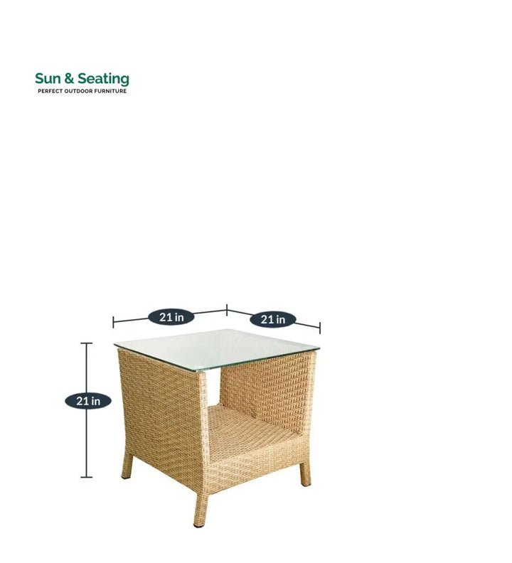 Babai Outdoor Patio Seating Set 2 Chairs and 1 Table Set (Cream) Coffee Table Sets