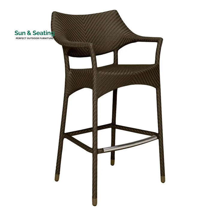 Baier Outdoor Patio Bar Chair 2 Chairs For Balcony (Dark Brown) Bar Sets