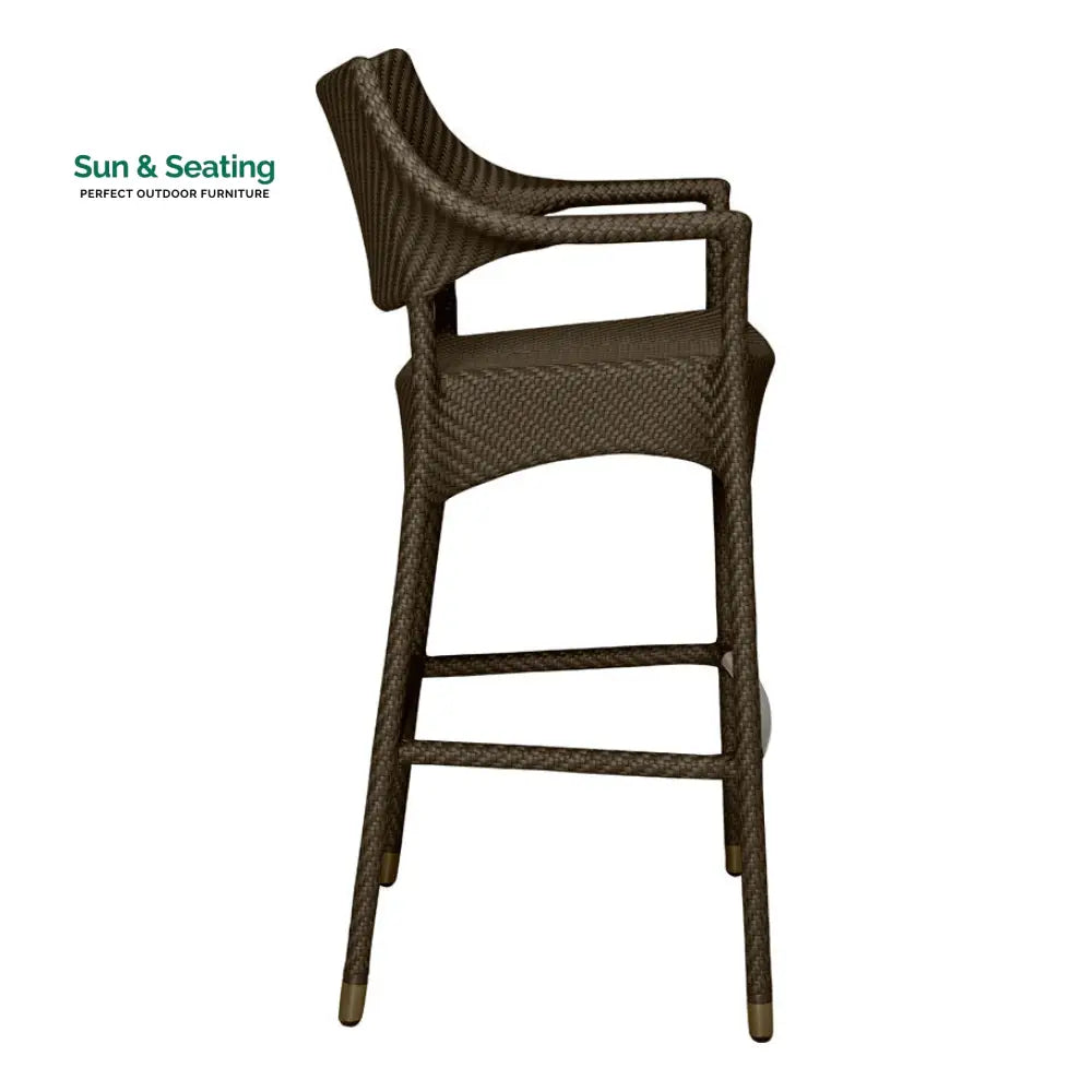 Baier Outdoor Patio Bar Chair 2 Chairs For Balcony (Dark Brown) Bar Sets