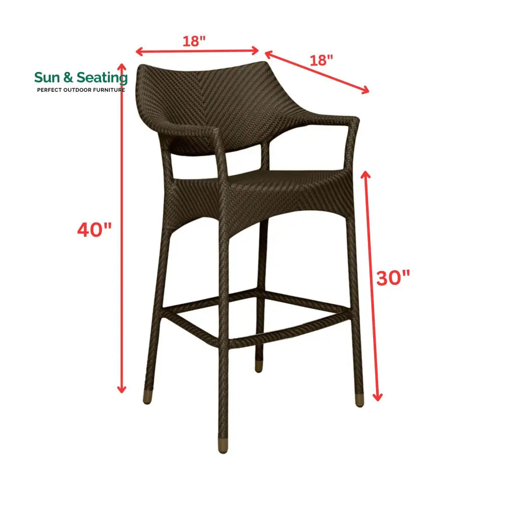 Baier Outdoor Patio Bar Chair 2 Chairs For Balcony (Dark Brown) Bar Sets