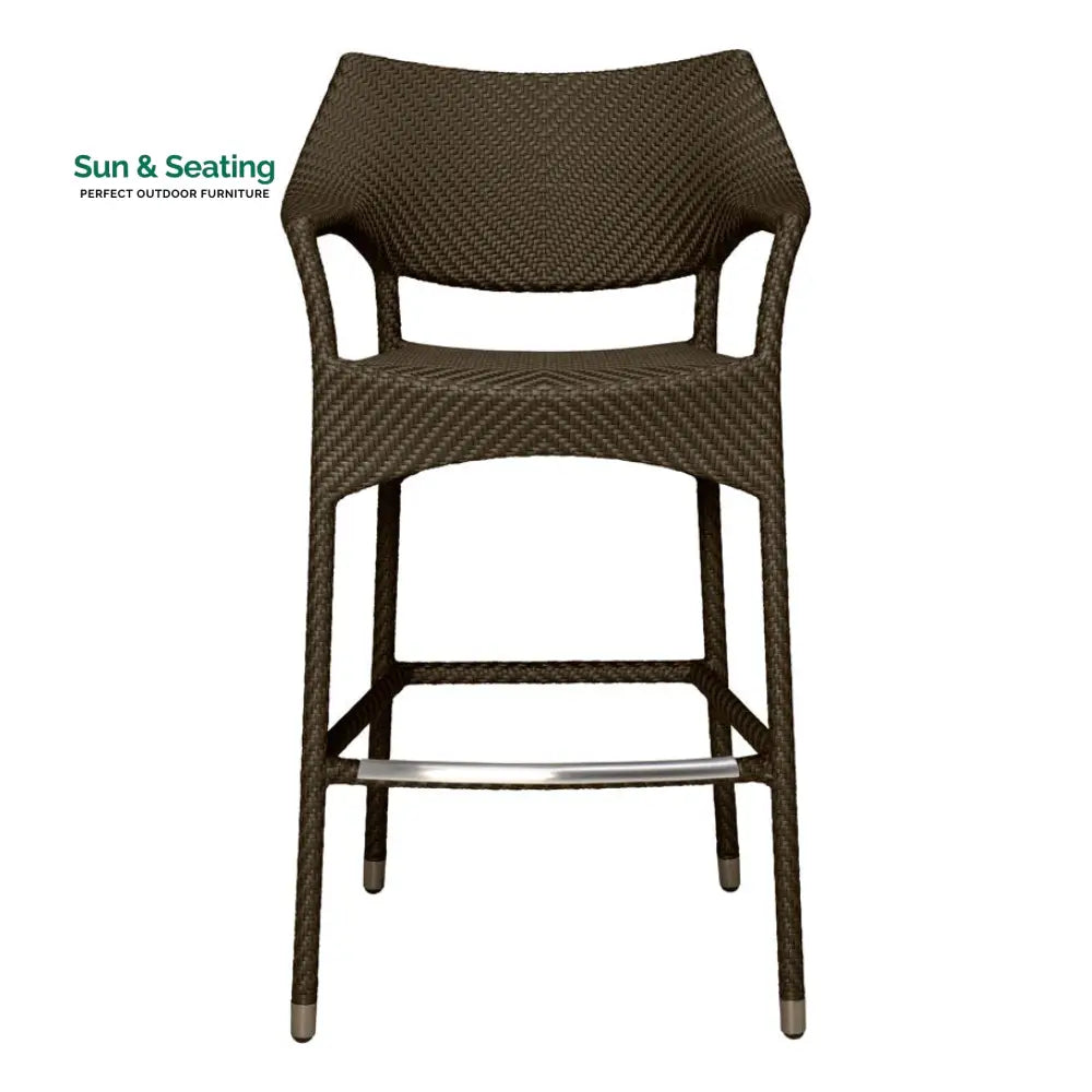 Baier Outdoor Patio Bar Chair 2 Chairs For Balcony (Dark Brown) Bar Sets