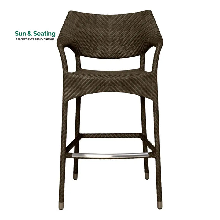 Baier Outdoor Patio Bar Chair 2 Chairs For Balcony (Dark Brown) Bar Sets